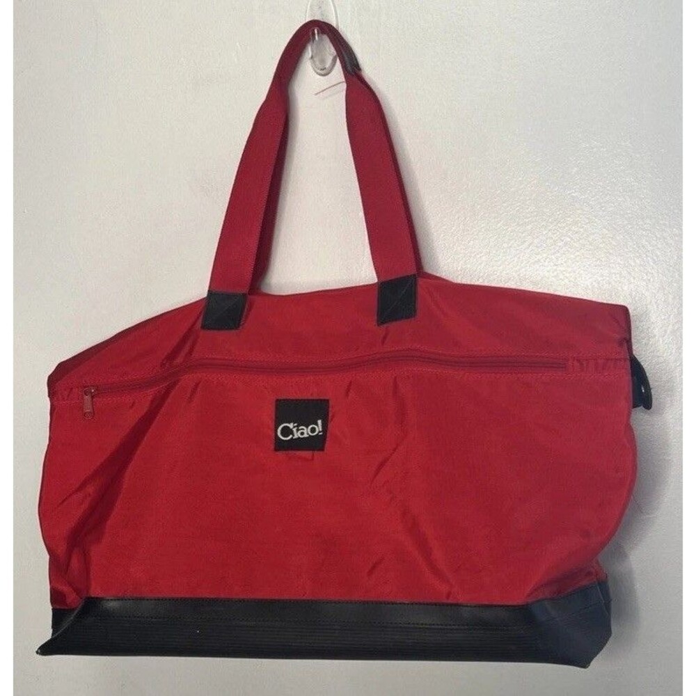 Vintage Ciao! Duffle Travel Bag Red Numero Uno Weekender 20” Long Korea 1990’s